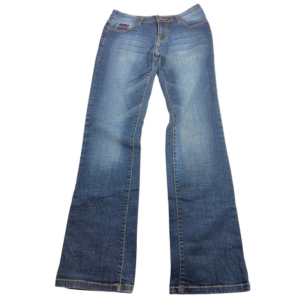 Southpole Jeans Women Size 5 Bootcut Flared Low Rise Denim Y2K Blue Wash